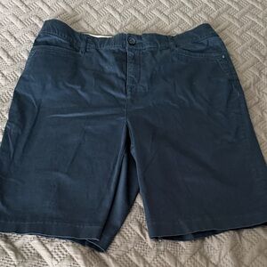 Navy shorts.